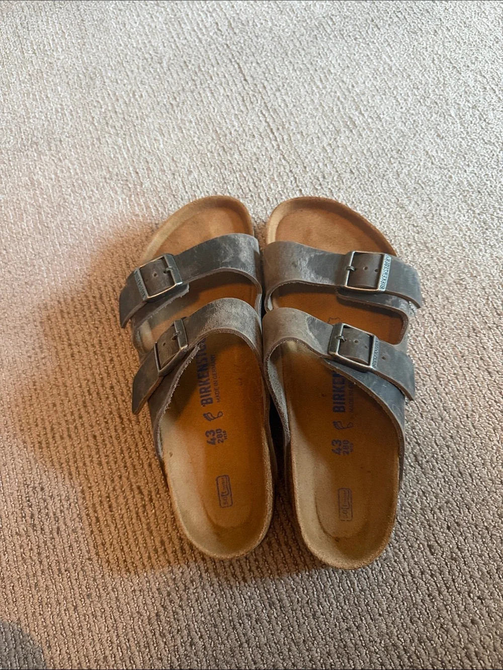 Birkenstock mens Double-Strap Sandals in gray